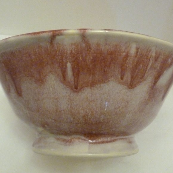 Handcrafted North Carolina Art Pottery 9 Inch Bowl by L3 Smith Pottery Cranberry - Picture 6 of 11
